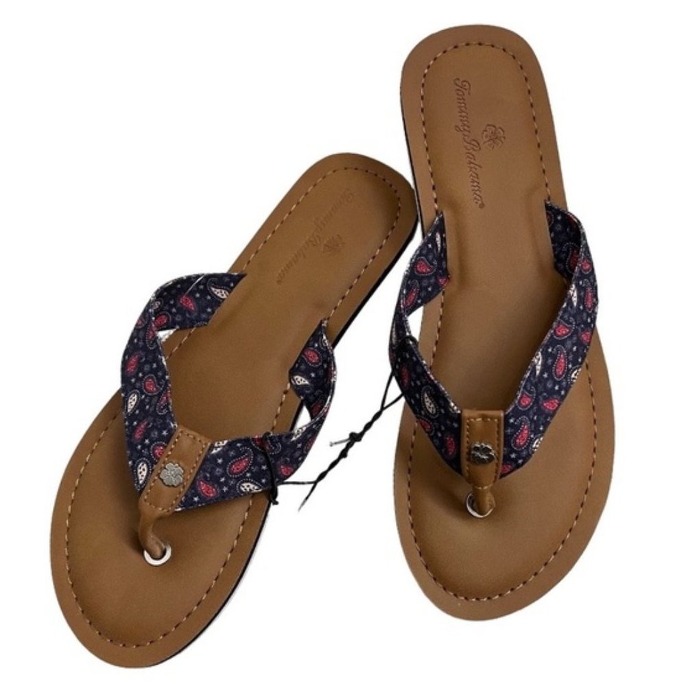 Tommy Bahama Speedwell Paisley Textile Flip Flops - Size 6